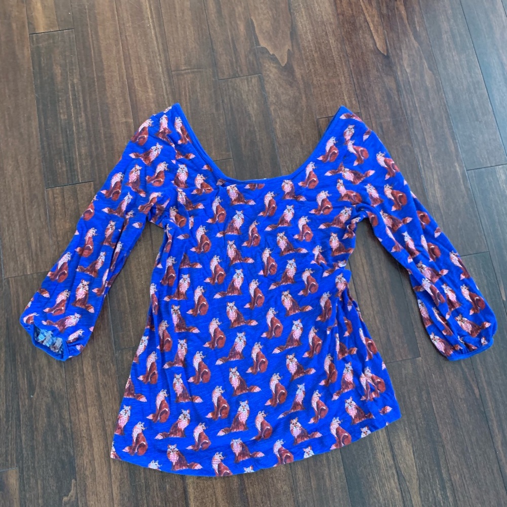 Anthropologie fox blouse